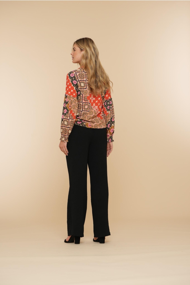 TOP MET ETNIC PRINT 43248 20 Sand/Coral/Fuchsia